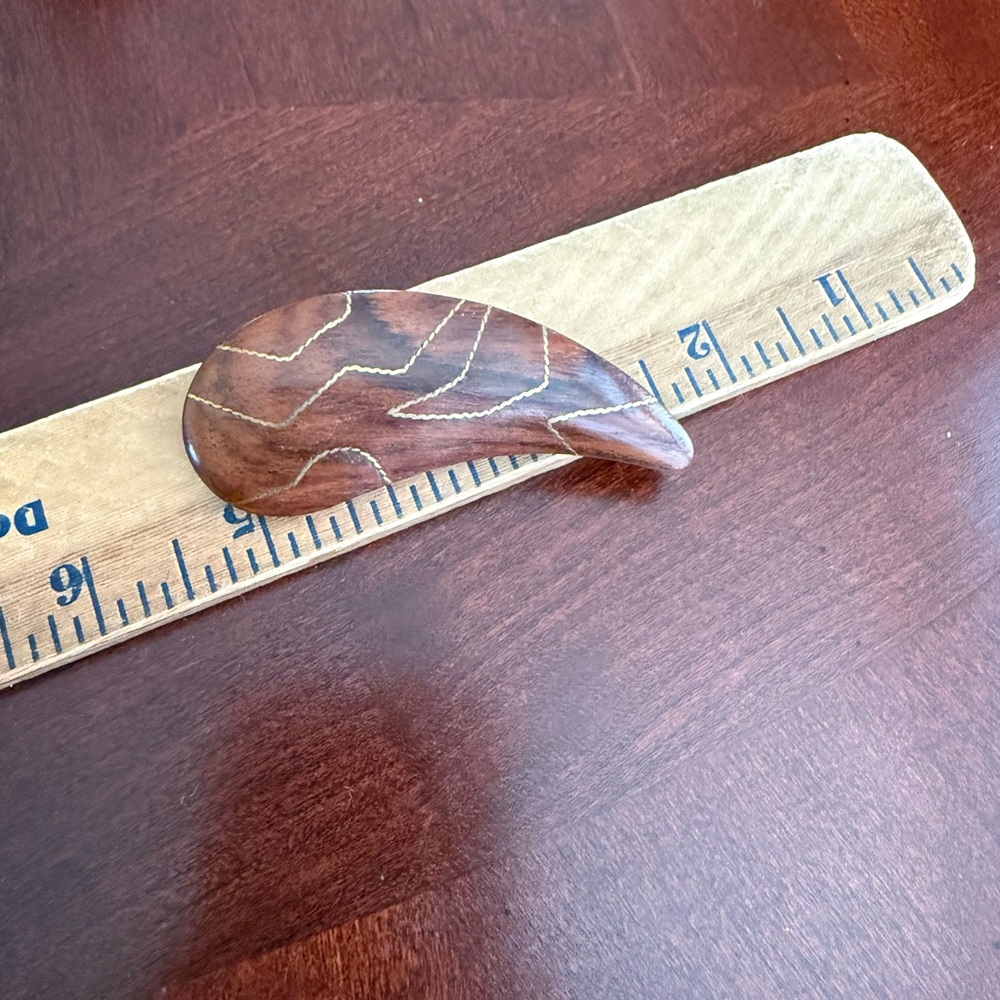 Vintage Wooden Brooch